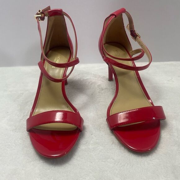 Michael Kors Simone Mid Sandal Patent Red Size 6 - Picture 3 of 8